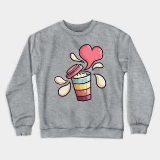 Sweet coffee cup with heart aroma Crewneck Sweatshirt